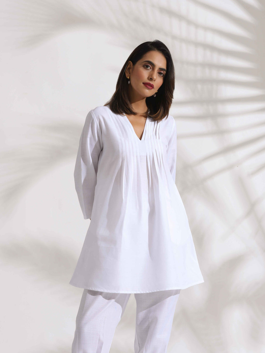 trueBrowns White Slub Co-ord Set | Grocsy