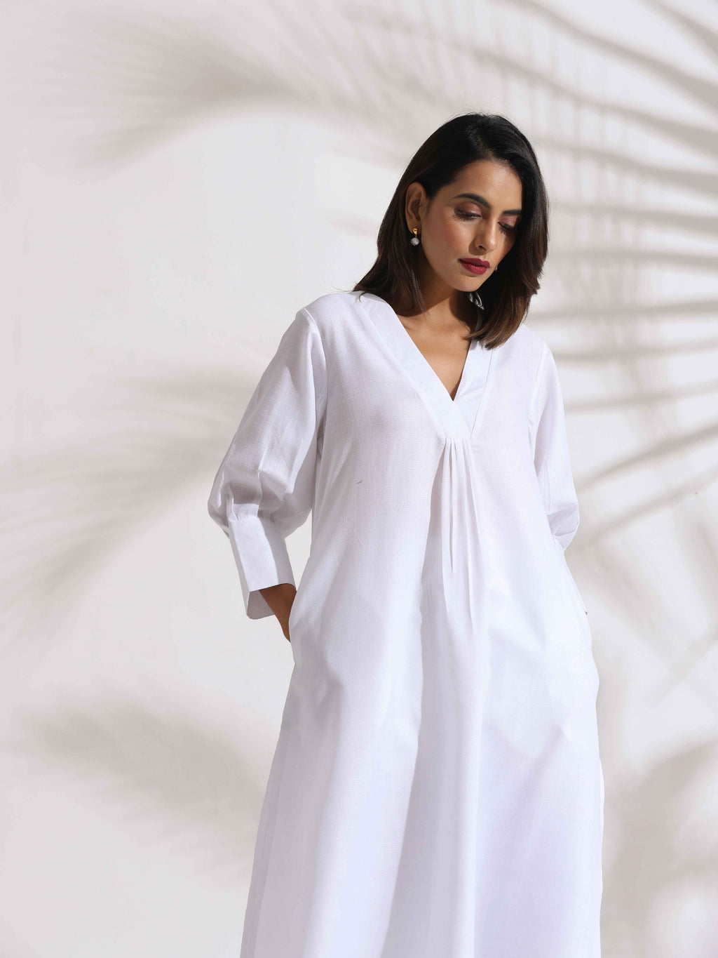 trueBrowns White Slub Kurta Set | Grocsy