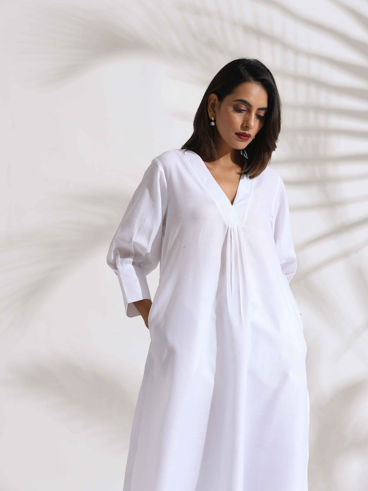 trueBrowns White Slub Kurta Set | Grocsy