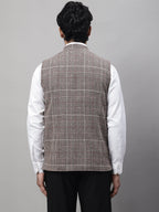 Even Apparels Men's Beige Pure Wool Nehru Jacket | Grocsy