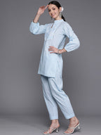 Ahalyaa Floral Print Gotta Patti Pure Cotton Ethnic Co-Ords | Grocsy