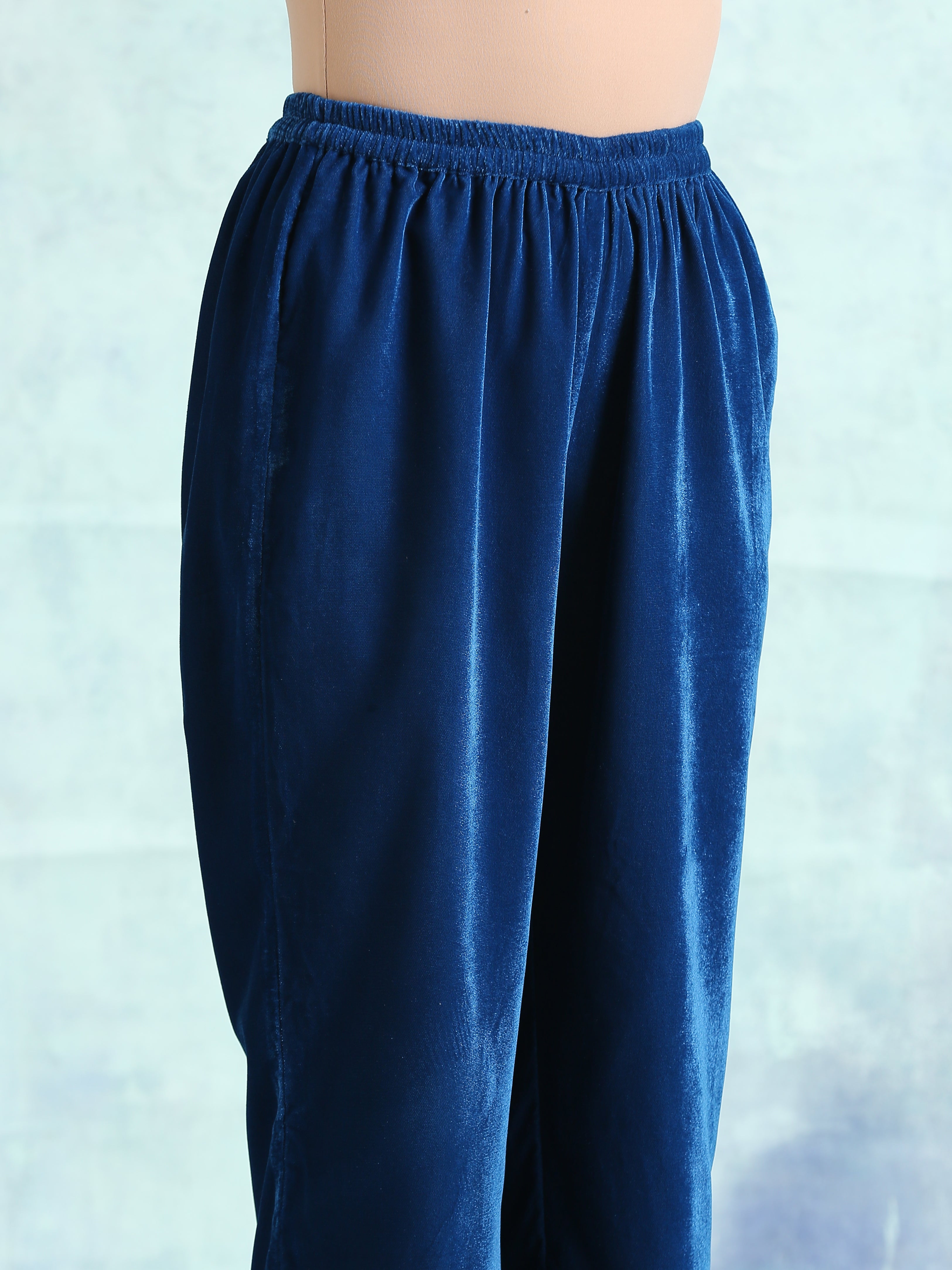 trueBrowns Blue Velvet Pant | Grocsy
