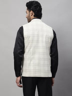 Even Apparels Men's Cream Pure Wool Nehru Jacket | Grocsy