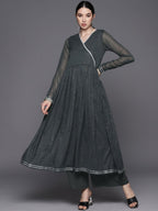 Ahalyaa Printed Angrakha Gotta Patti Kurta With Palazzos | Grocsy