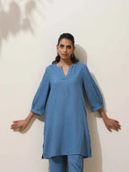 trueBrowns Blue Viscose Co-ord Set | Grocsy