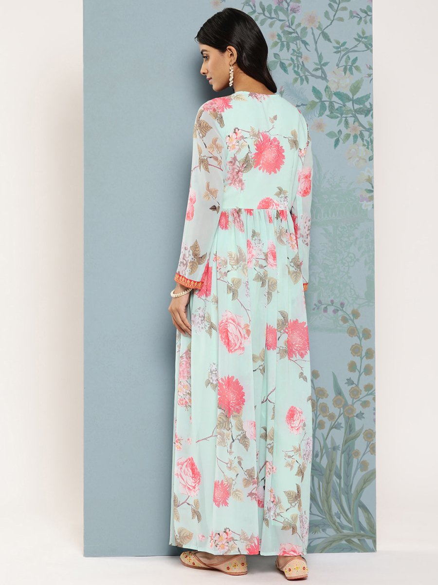 Ahalyaa Floral Printed Empire Kurta With Trousers | Grocsy