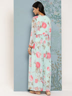 Ahalyaa Floral Printed Empire Kurta With Trousers | Grocsy