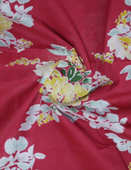 Tomato Red Colour Block Print Pure Mulmul Cotton Saree By Gayathri Reddy Designer Studio | Grocsy