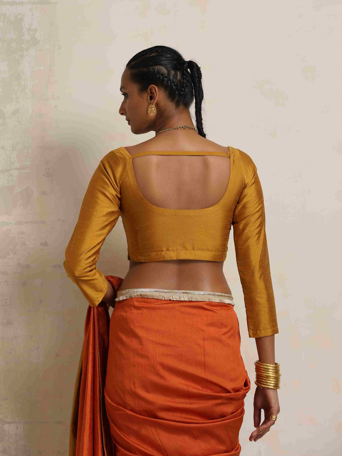 trueBrowns Gold Silk Blouse | Grocsy