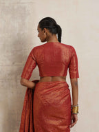 trueBrowns Maroon Gold Metallic Blouse | Grocsy