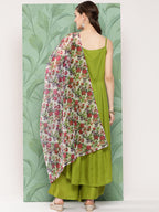 InWeave Women's Olive Strappy Set W White Pink Or Duptta | Grocsy