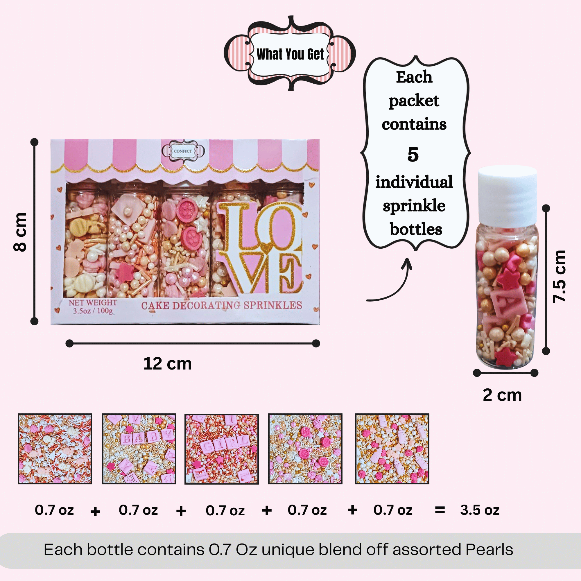 Confect Girls Baby Shower Sprinkles | Edible Sprinkles | Grocsy