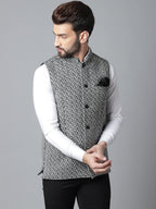 Even Apparels Men's Grey Pure Wool Nehru Jacket | Grocsy