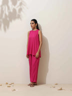 trueBrowns Pink Viscose Co-ord Set | Grocsy