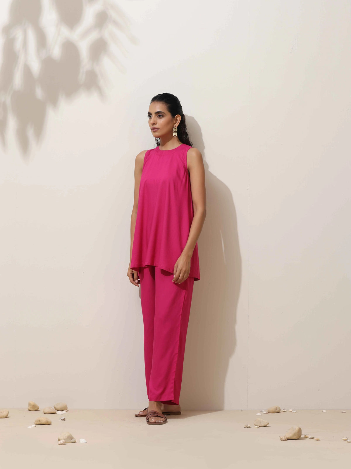 trueBrowns Pink Viscose Co-ord Set | Grocsy