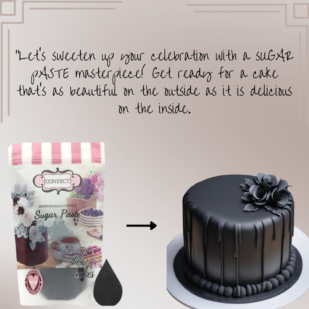 Confect Black Fondant | Edible Sugarpaste | Grocsy