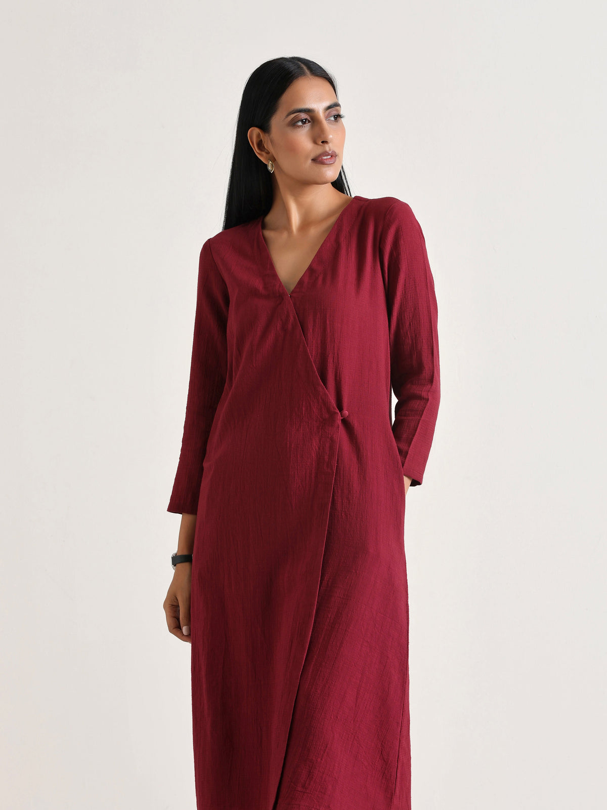 trueBrowns Maroon Angrakha Kurta Set | Grocsy