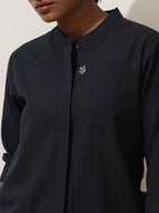 trueBrowns Black Cotton Linen Co-Ord Set | Grocsy