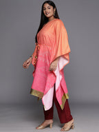Ahalyaa Plus Size Bandhani Printed Flared Sleeves Gotta Patti Kaftan Kurta | Grocsy