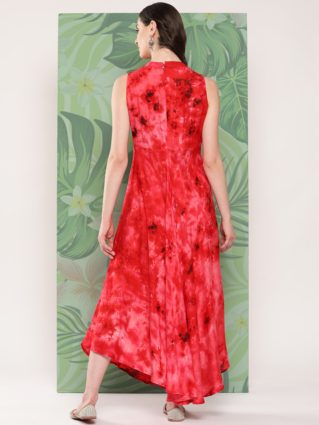 InWeave Women's Red Tie And Die Dress | Grocsy