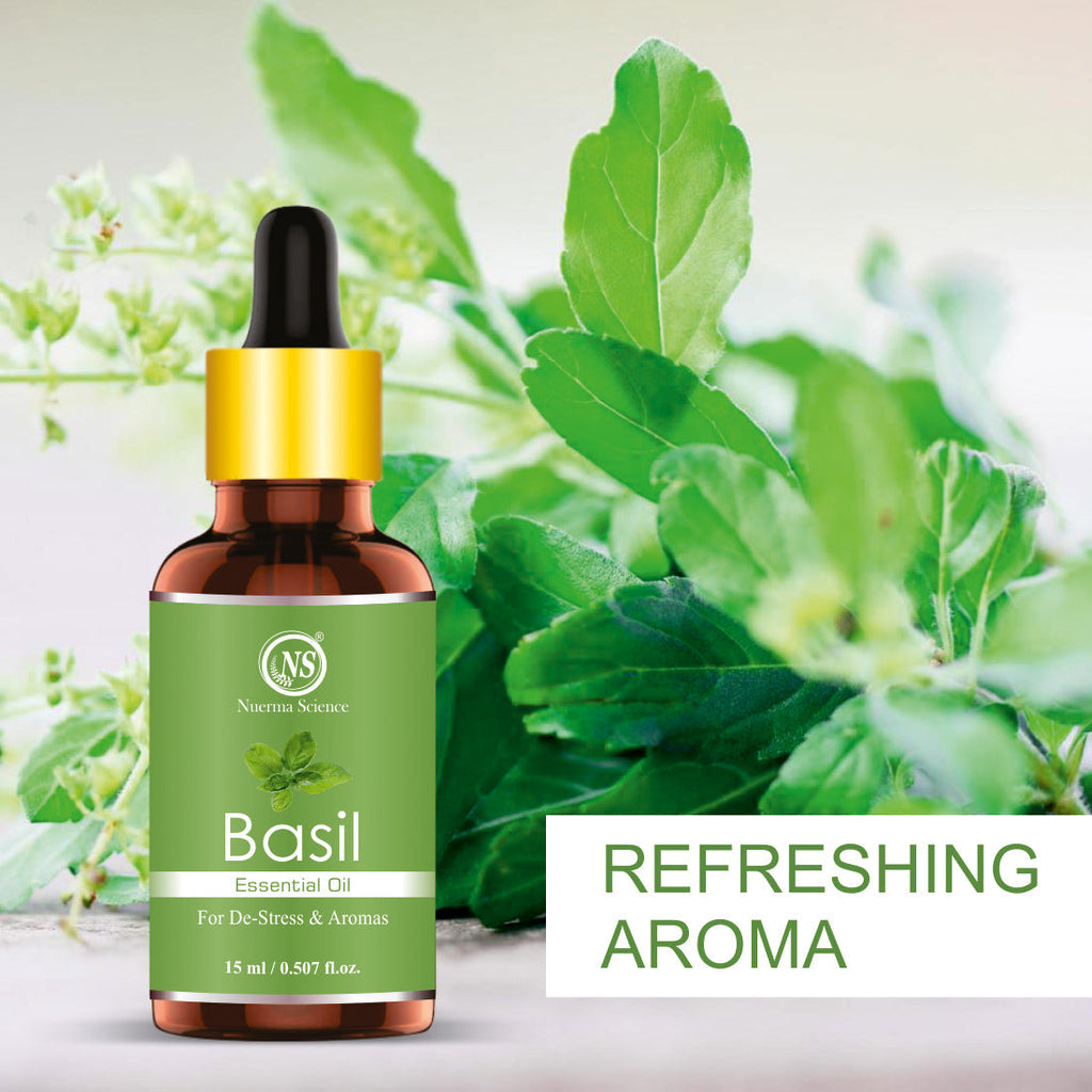 Nuerma Science Basil Essential Oil For Skin & Hair | Grocsy