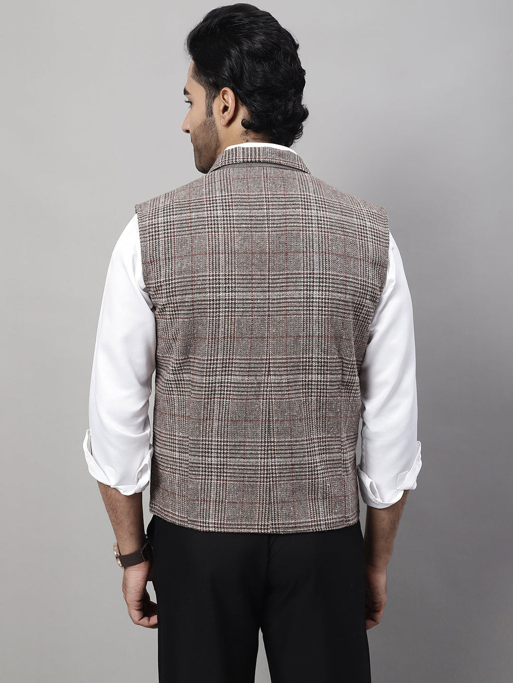 Even Apparels Men's Brown Pure Wool Nehru Jacket | Grocsy