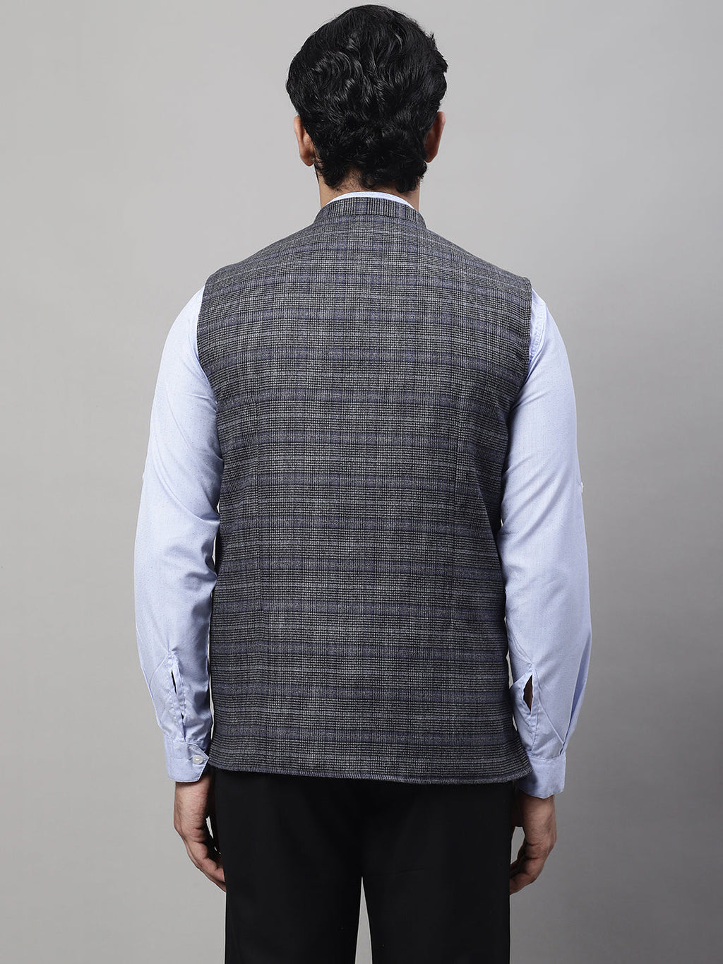 Even Apparels Men's Grey Nehru Jacket With Welt Pockets | Grocsy