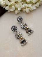 trueBrowns Silver Gold Tone Kundan Earrings | Grocsy