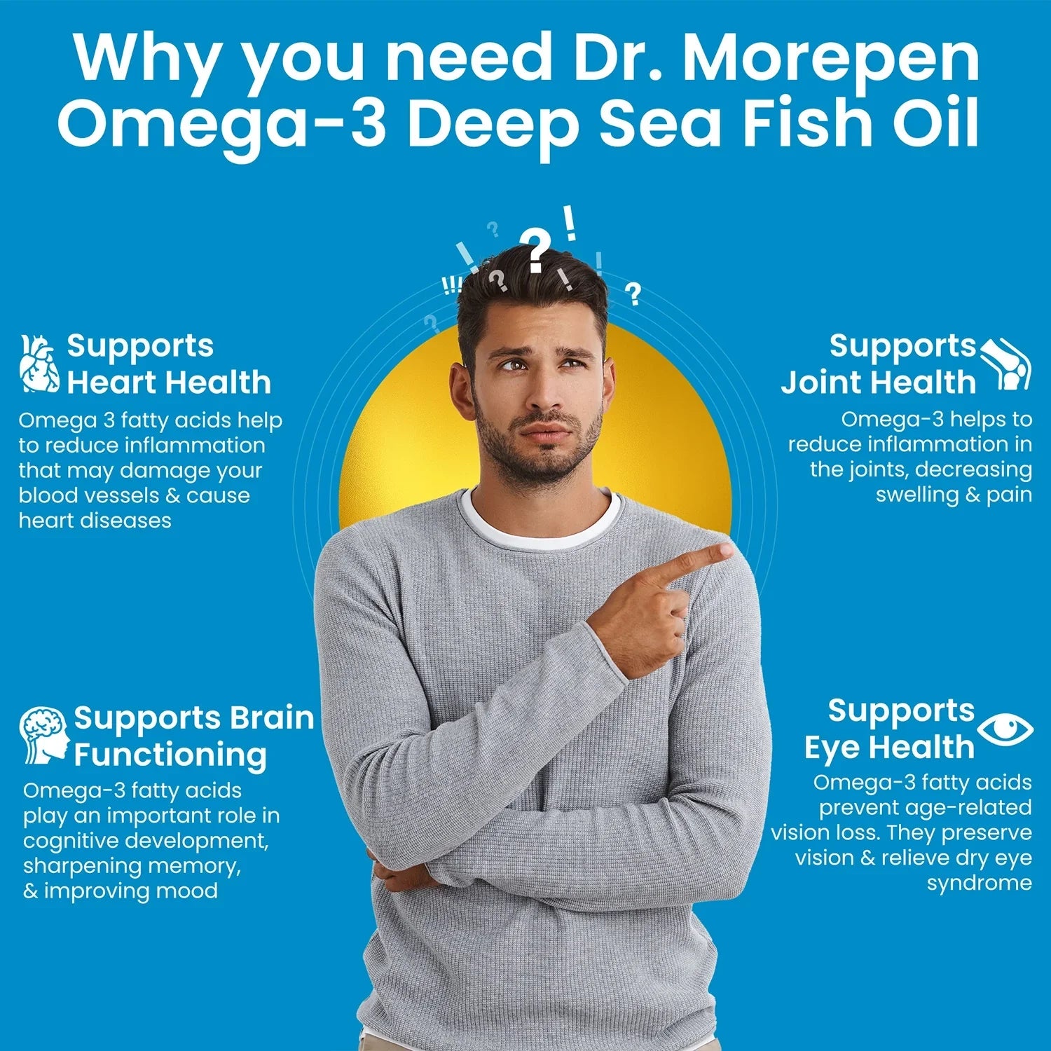 Dr Morpen Omega-3 Deep Sea Fish Oil 1000Mg + Weight Gainer | Grocsy