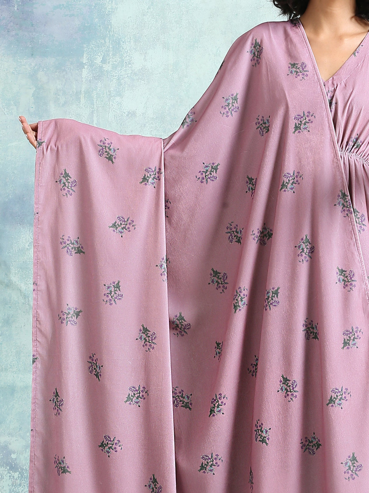 trueBrowns Light Mauve Printed Velvet Shawl | Grocsy