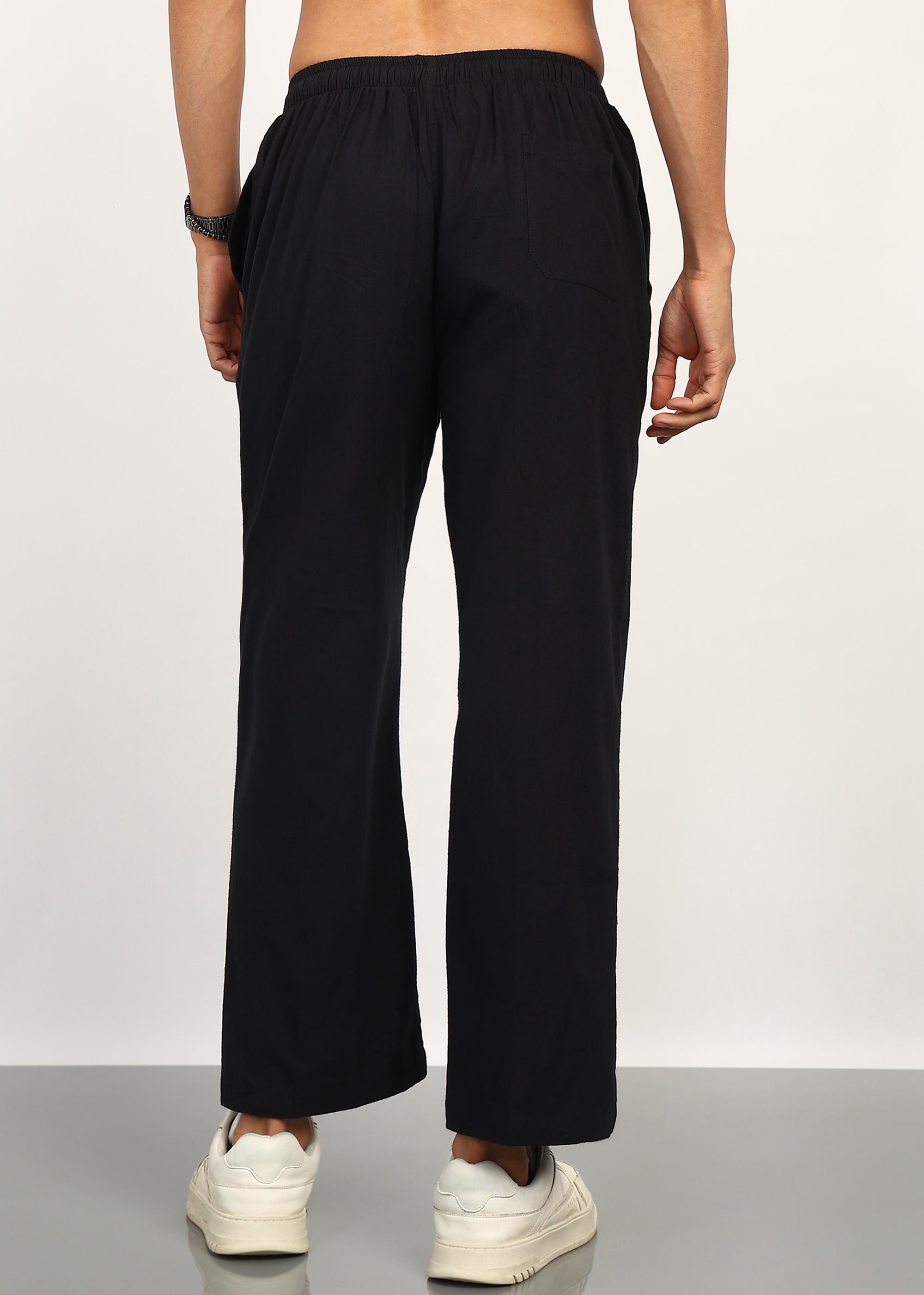 Fabmade Noir Linen Trousers | Grocsy