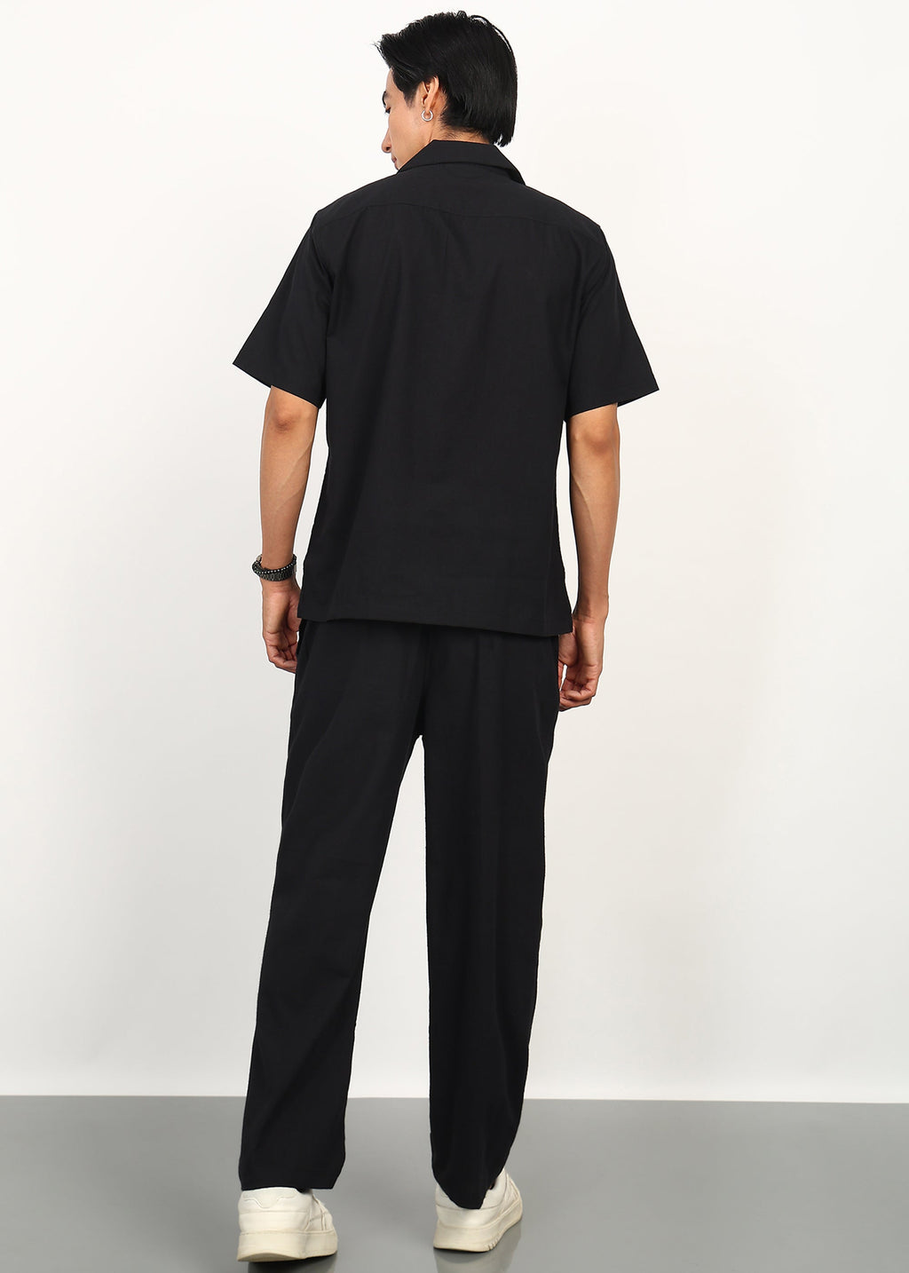 Fabmade Midnight Black Linen Co-Ord | Grocsy