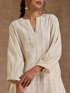 trueBrowns Ivory Gold Cotton Relaxed Co-Ord Set | Grocsy