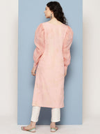 Ahalyaa Women Floral Printed Pastels Crepe Kurta | Grocsy