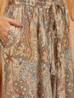 InWeave Beige Paisley Flower Harem Pant | Grocsy