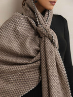trueBrowns Grey Check Woollen Stole | Grocsy