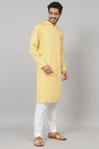 Paisley Embroidered Cotton Kurta by Hilo Design | Grocsy