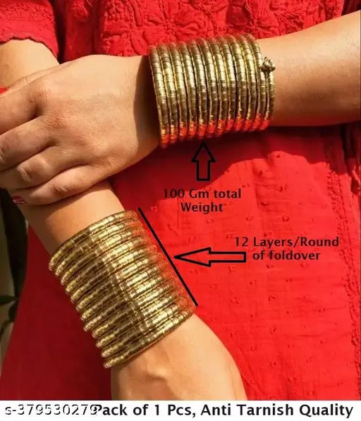Tehzeeb Creations Women's Golden Viral Spiral Bangle For Girl And Women | Grocsy