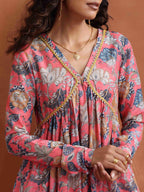 trueBrowns Orange Print Sharara Set | Grocsy
