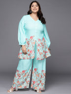 Ahalyaa Women Plus Size Tunic with Palazzos | Grocsy
