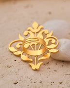 trueBrowns Gold-Polished Leaf Ring | Grocsy