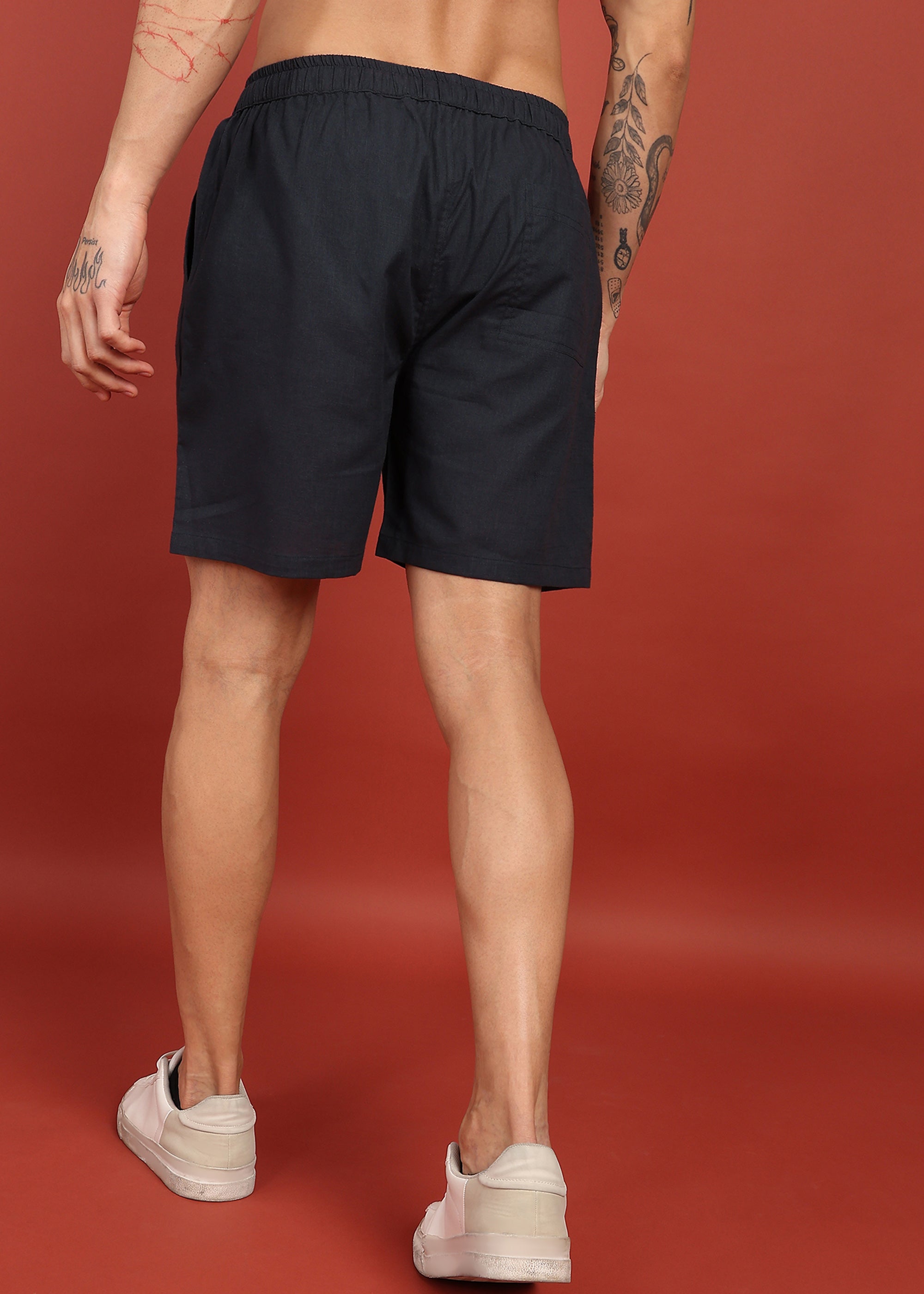 Fabmade Midnight Black Tailored Shorts | Grocsy