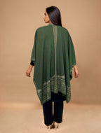 trueBrowns Green Woollen Kaftan Cape | Grocsy