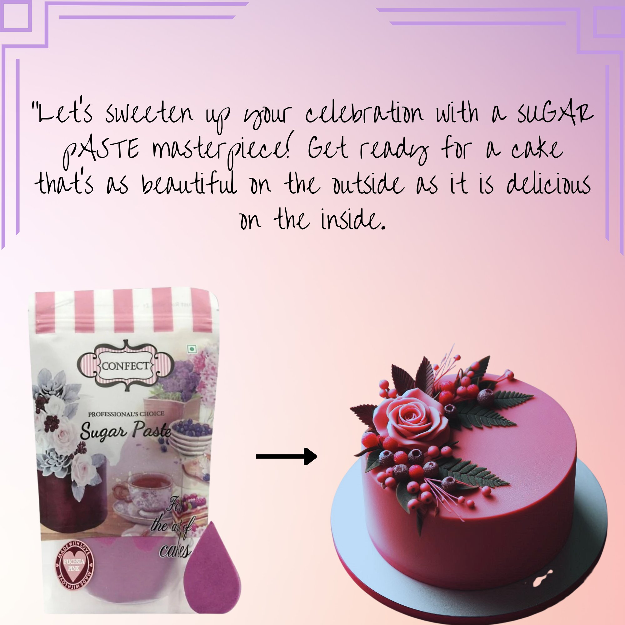Confect Fuchsia Pink Fondant | Edible Sugarpaste | Grocsy