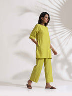 trueBrowns Lime Slub Co-ord Set | Grocsy