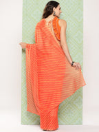 Ahalyaa Leheriya Poly Chiffon Saree | Grocsy