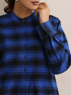 trueBrowns Blue Check Winter Top | Grocsy