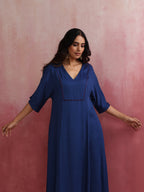 trueBrowns Blue Modal Kimono sleeve Kurta set | Grocsy