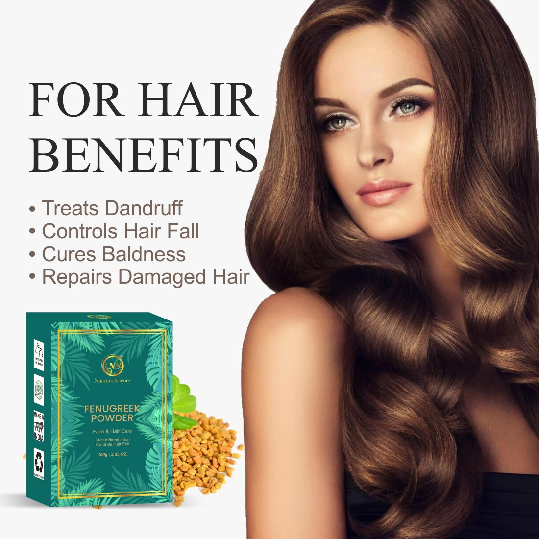 Nuerma Science Fenugreek Powder (Methi Powder) For Anti Hair Loss & Anti Dandruff | Grocsy