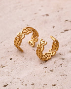 trueBrowns Gold-Polished Bel Rings | Grocsy
